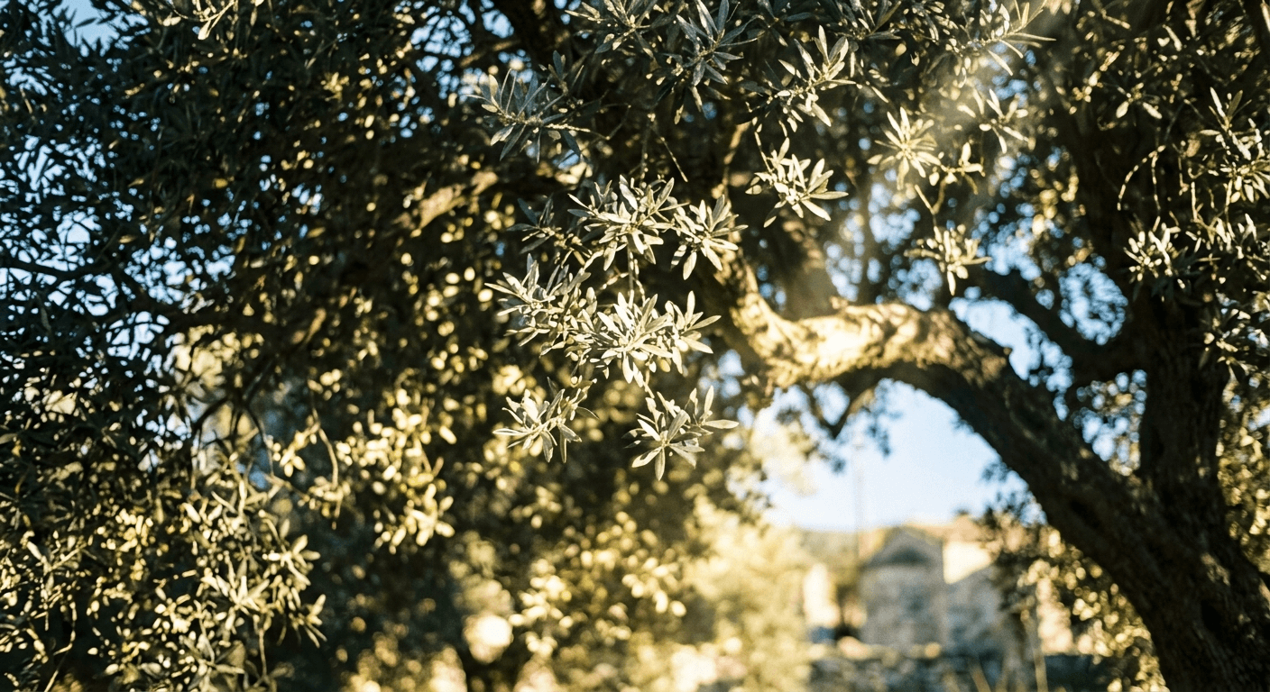 Lefkara limestone with an olive sapling